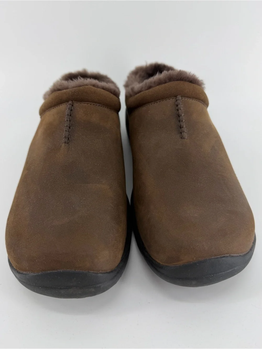 Merrell Encore Chill 2 Faux Fur Lined Brown Leather Slip-On Moccasins, Men's 9